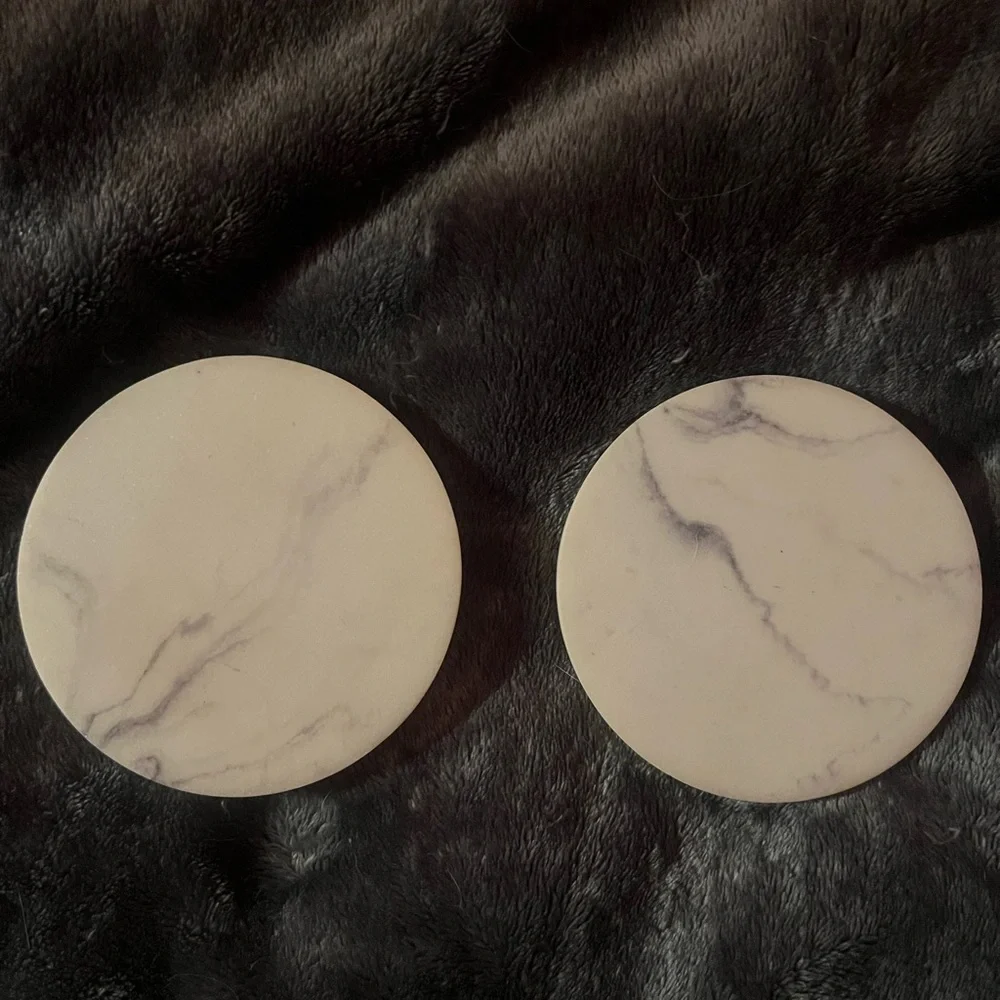 MARBLE DRINK COASTERS - SET OF TWO - LIKE NEW !!